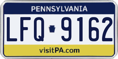 PA license plate LFQ9162