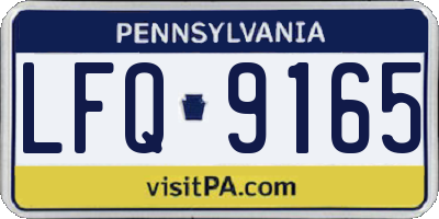 PA license plate LFQ9165