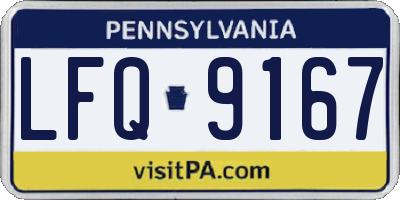 PA license plate LFQ9167