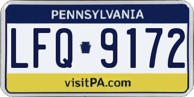 PA license plate LFQ9172