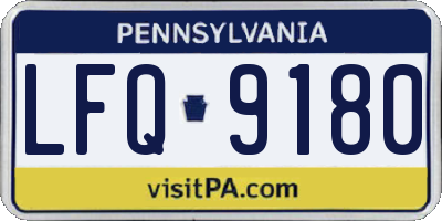 PA license plate LFQ9180