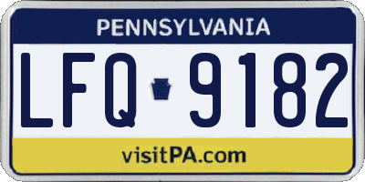 PA license plate LFQ9182
