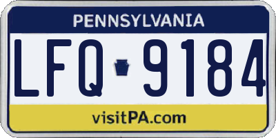 PA license plate LFQ9184