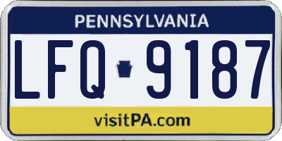 PA license plate LFQ9187
