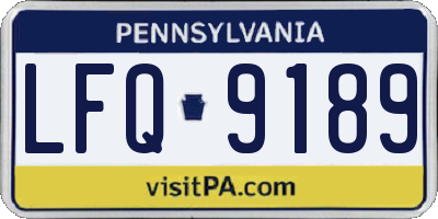 PA license plate LFQ9189