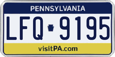 PA license plate LFQ9195