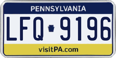 PA license plate LFQ9196