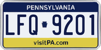 PA license plate LFQ9201