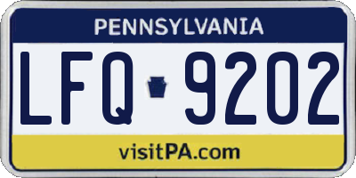 PA license plate LFQ9202