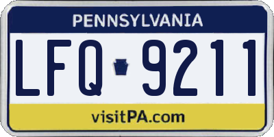 PA license plate LFQ9211