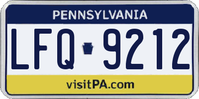 PA license plate LFQ9212