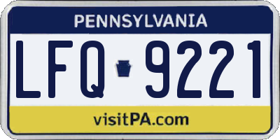PA license plate LFQ9221