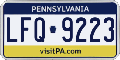 PA license plate LFQ9223