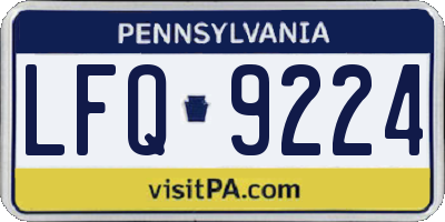 PA license plate LFQ9224