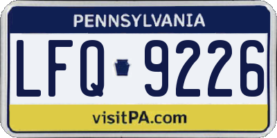 PA license plate LFQ9226