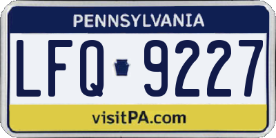 PA license plate LFQ9227