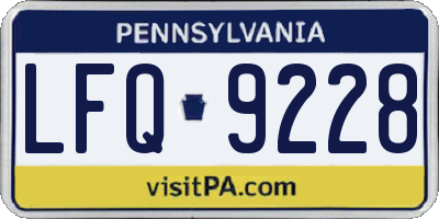 PA license plate LFQ9228