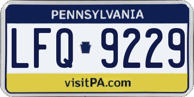 PA license plate LFQ9229