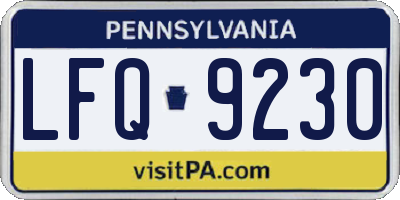 PA license plate LFQ9230