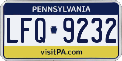 PA license plate LFQ9232