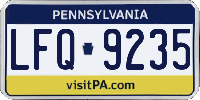 PA license plate LFQ9235