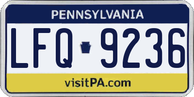 PA license plate LFQ9236