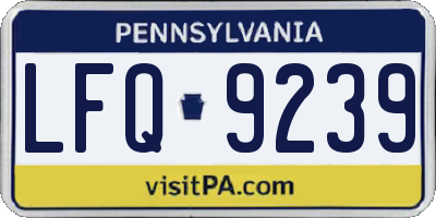 PA license plate LFQ9239