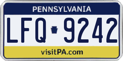 PA license plate LFQ9242