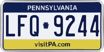 PA license plate LFQ9244