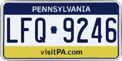 PA license plate LFQ9246