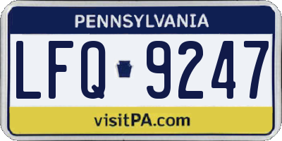 PA license plate LFQ9247