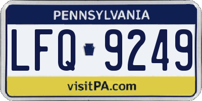 PA license plate LFQ9249