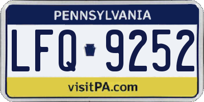 PA license plate LFQ9252