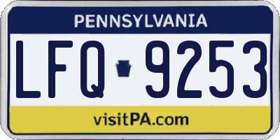 PA license plate LFQ9253