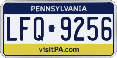 PA license plate LFQ9256