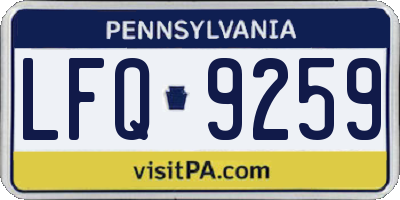 PA license plate LFQ9259
