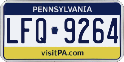PA license plate LFQ9264
