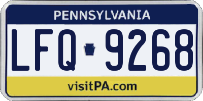 PA license plate LFQ9268