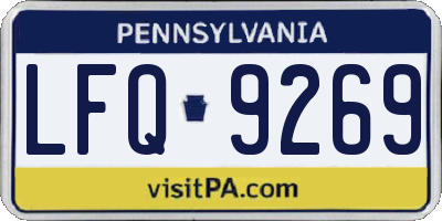 PA license plate LFQ9269