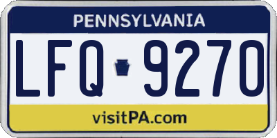 PA license plate LFQ9270