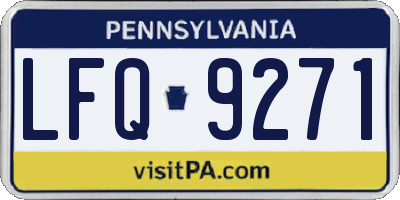 PA license plate LFQ9271