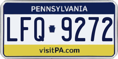 PA license plate LFQ9272
