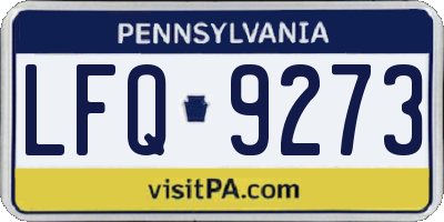 PA license plate LFQ9273