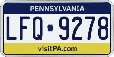 PA license plate LFQ9278
