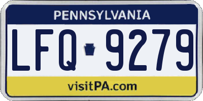 PA license plate LFQ9279