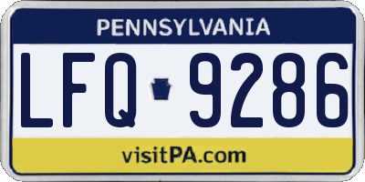 PA license plate LFQ9286