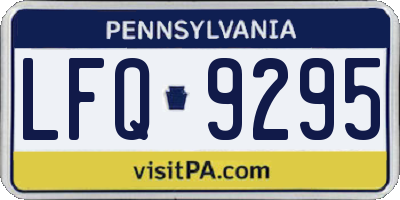 PA license plate LFQ9295