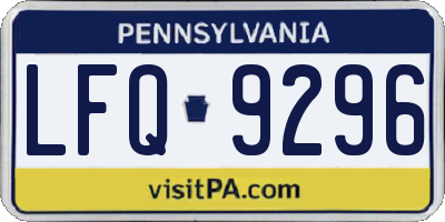 PA license plate LFQ9296