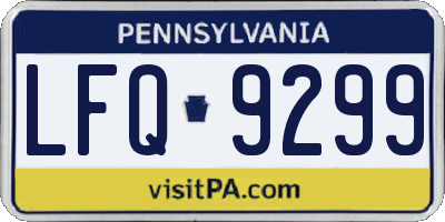 PA license plate LFQ9299
