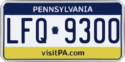 PA license plate LFQ9300